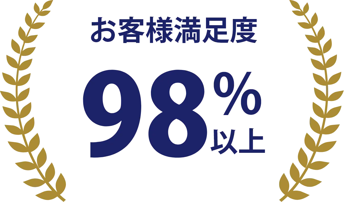 お客様満足度98％以上